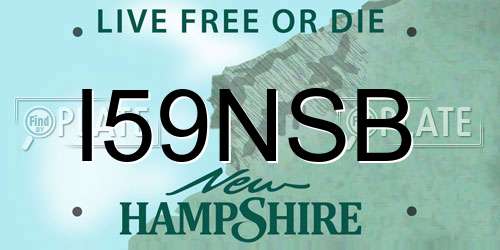 I59NSB New Hampshire License Plate