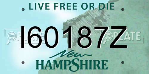 I60187Z New Hampshire License Plate