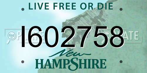 I602758 New Hampshire License Plate
