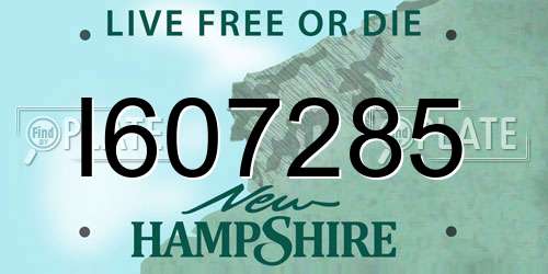 I607285 New Hampshire License Plate