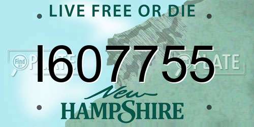 I607755 New Hampshire License Plate
