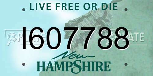 I607788 New Hampshire License Plate