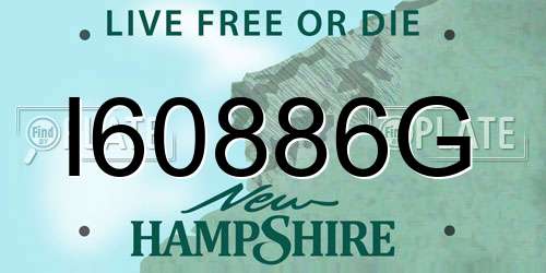 I60886G New Hampshire License Plate