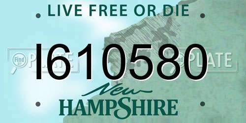 I610580 New Hampshire License Plate