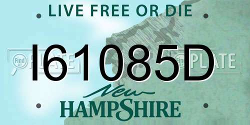 I61085D New Hampshire License Plate