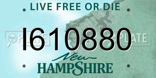 I610880 New Hampshire License Plate