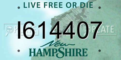 I614407 New Hampshire License Plate