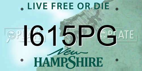 I615PG New Hampshire License Plate