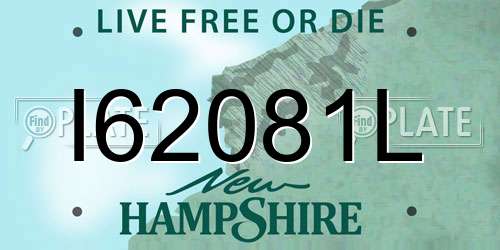 I62081L New Hampshire License Plate