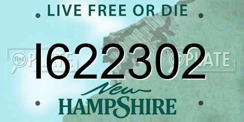 I622302 New Hampshire License Plate