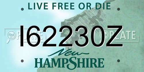 I62230Z New Hampshire License Plate