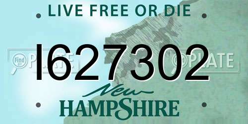I627302 New Hampshire License Plate