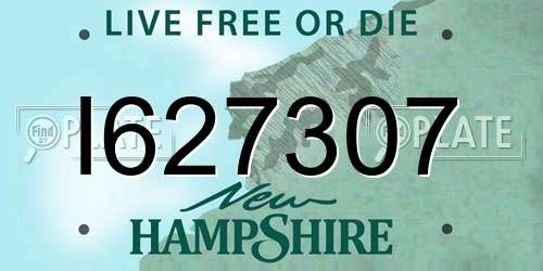 I627307 New Hampshire License Plate