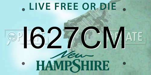 I627CM New Hampshire License Plate