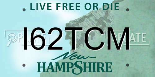 I62TCM New Hampshire License Plate