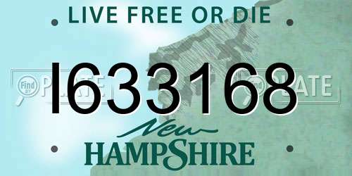 I633168 New Hampshire License Plate