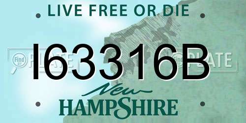 I63316B New Hampshire License Plate