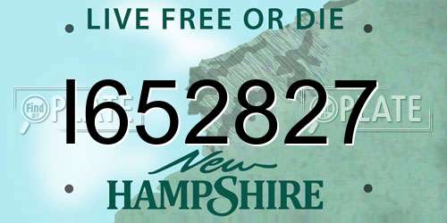 I652827 New Hampshire License Plate