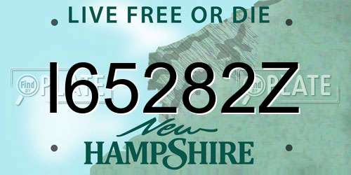 I65282Z New Hampshire License Plate