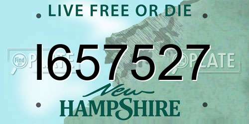 I657527 New Hampshire License Plate