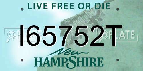 I65752T New Hampshire License Plate