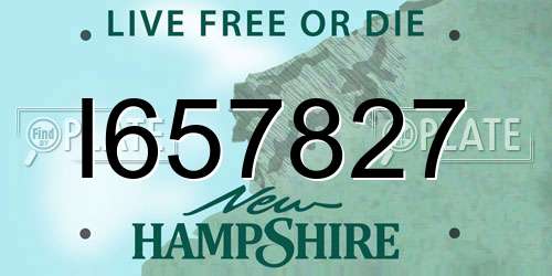 I657827 New Hampshire License Plate