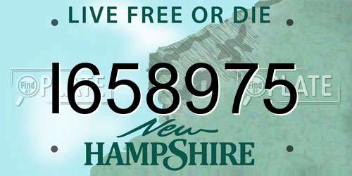 I658975 New Hampshire License Plate