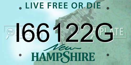 I66122G New Hampshire License Plate