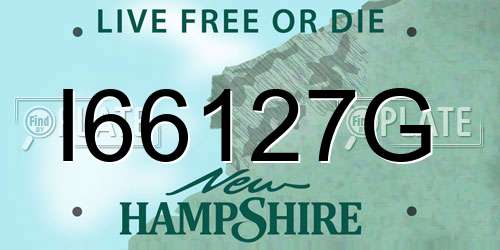 I66127G New Hampshire License Plate