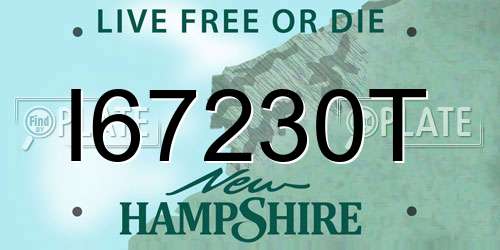 I67230T New Hampshire License Plate