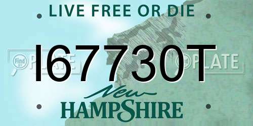 I67730T New Hampshire License Plate