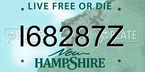I68287Z New Hampshire License Plate