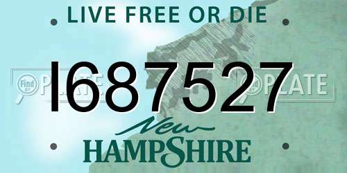 I687527 New Hampshire License Plate