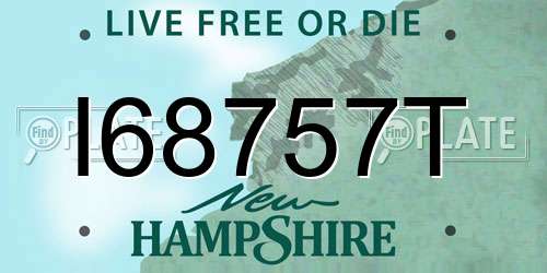 I68757T New Hampshire License Plate