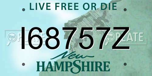I68757Z New Hampshire License Plate
