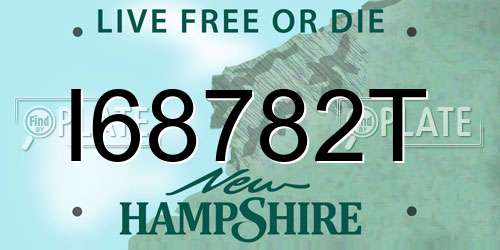 I68782T New Hampshire License Plate