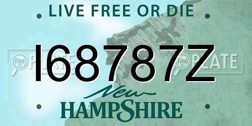 I68787Z New Hampshire License Plate