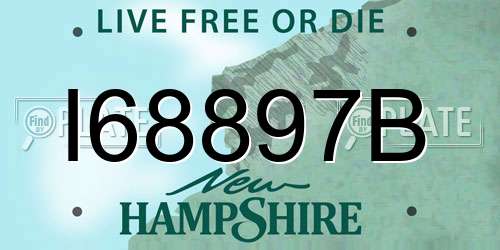 I68897B New Hampshire License Plate