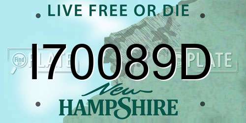 I70089D New Hampshire License Plate