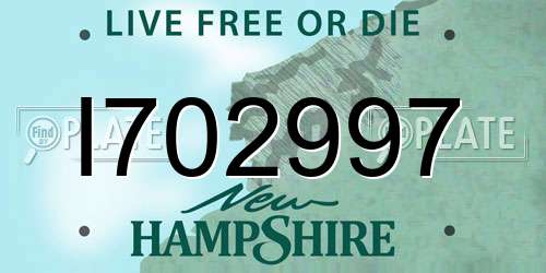 I702997 New Hampshire License Plate