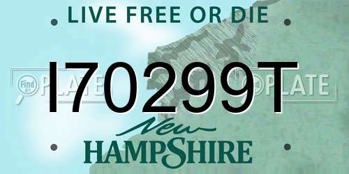 I70299T New Hampshire License Plate
