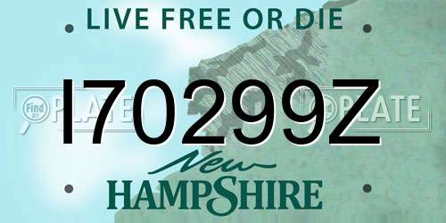 I70299Z New Hampshire License Plate