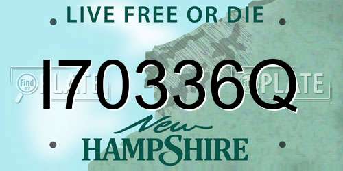 I70336Q New Hampshire License Plate