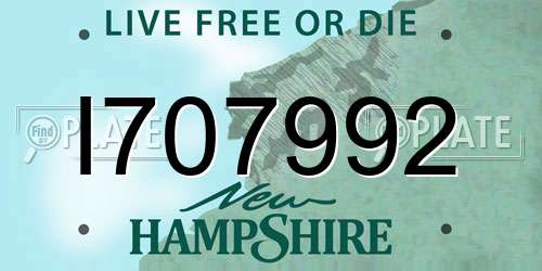 I707992 New Hampshire License Plate