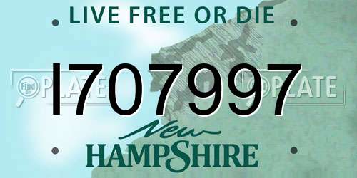 I707997 New Hampshire License Plate