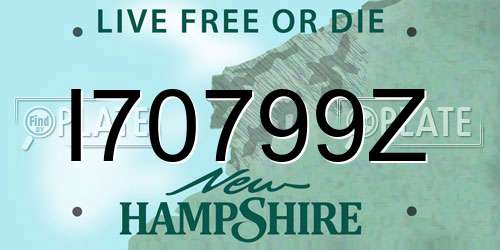 I70799Z New Hampshire License Plate