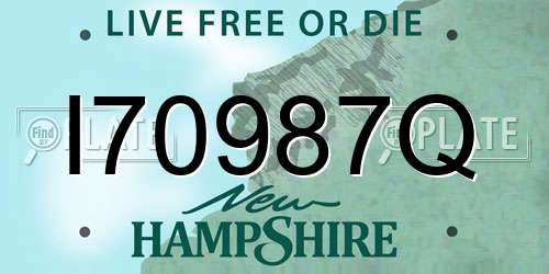 I70987Q New Hampshire License Plate