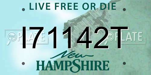 I71142T New Hampshire License Plate