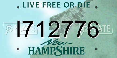 I712776 New Hampshire License Plate