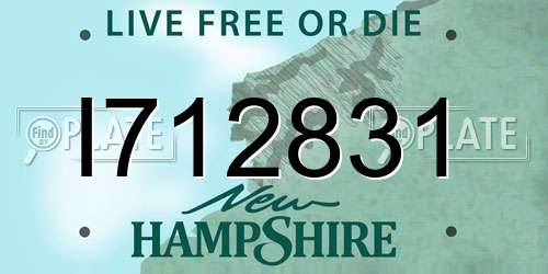 I712831 New Hampshire License Plate
